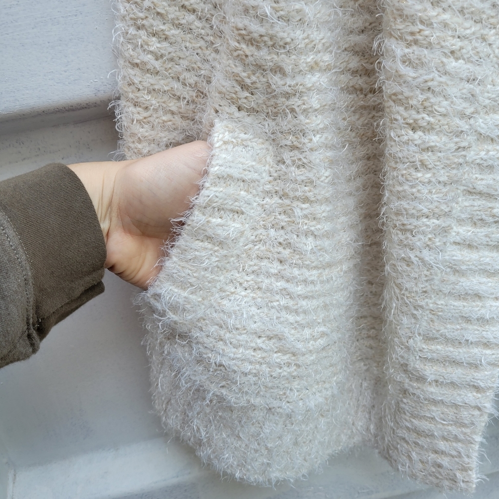 Style & Co. Cream Textured Open-Front Sweater - Picture 4 of 10